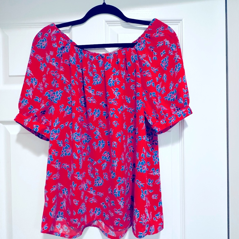 Red off shoulder top